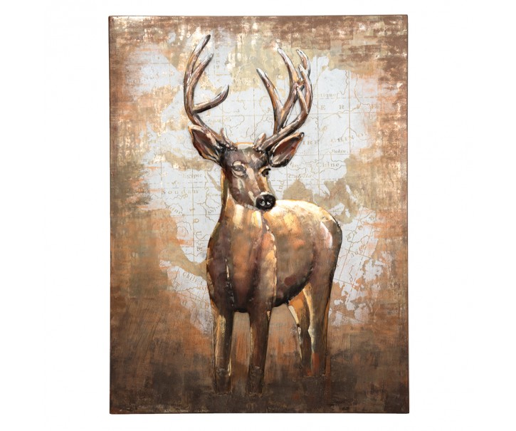 Nástěnný 3D kovový obraz jelen Deer - 75*4*100 cm