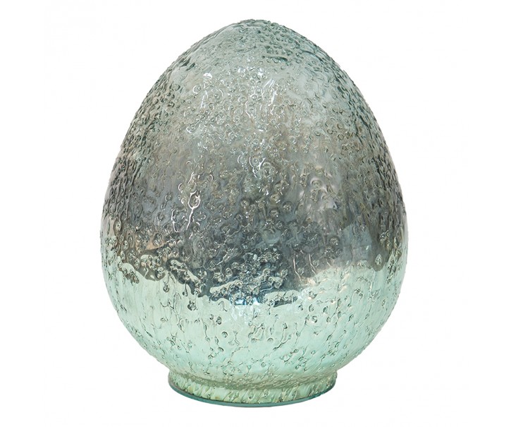 Modro-zelené dekorativní skleněné vejce - 13*13*19 cm Clayre & Eef