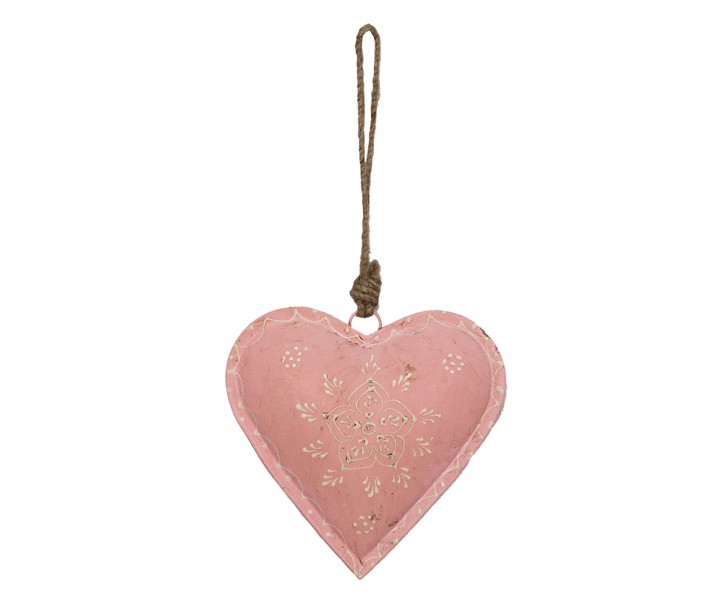 Závěsné kovové srdce se zdovením Heartic - 14*4*14 cm Clayre & Eef