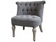 Šedé francouzské křeslo z lněné látky Lin - 67*66*71 cm Chic Antique