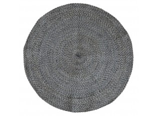 Přírodně - černý kulatý jutový koberec Bunio - Ø 120 cm