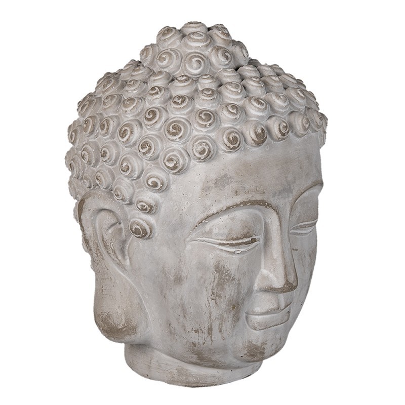 Dekorace šedá hlava Buddhy L - 17*17*24 cm Clayre & Eef Dekorace šedá hlava Buddhy L - 17*17*24 cm Clayre & Eef