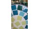 Kovový set zahradního nábytku s mozaikou Turquoise – Ø 60*72 cm / 36*35*91 cm Clayre & Eef