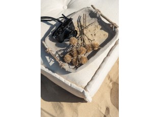 Dekorační papírový podnos s dřevěnými uchy Mache - 32*25*5 cm