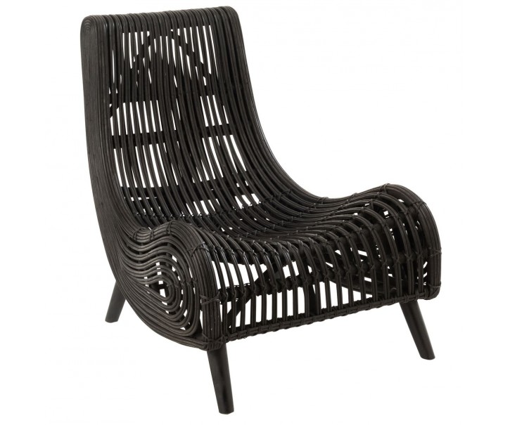 Černé ratanové designové křeslo Laina - 70*90*85 cm J-Line by Jolipa