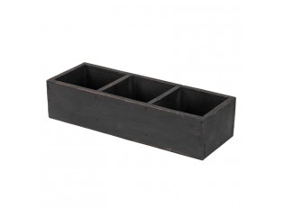 Černý antik dřevěný dekorativní box se 3mi přihrádkami Silen - 33*12*7 cm