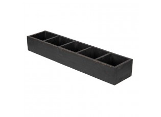 Černý antik dřevěný dekorativní box s 5ti přihrádkami Silen - 54*12*7 cm