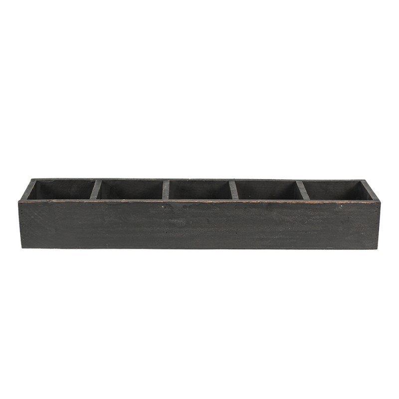 Černý antik dřevěný dekorativní box s 5ti přihrádkami Silen - 54*12*7 cm Clayre & Eef Černý antik dřevěný dekorativní box s 5ti přihrádkami Silen - 54*12*7 cm Clayre & Eef
