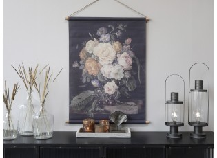 Nástěnná vintage mapa s květy Floral print - 76*97 cm