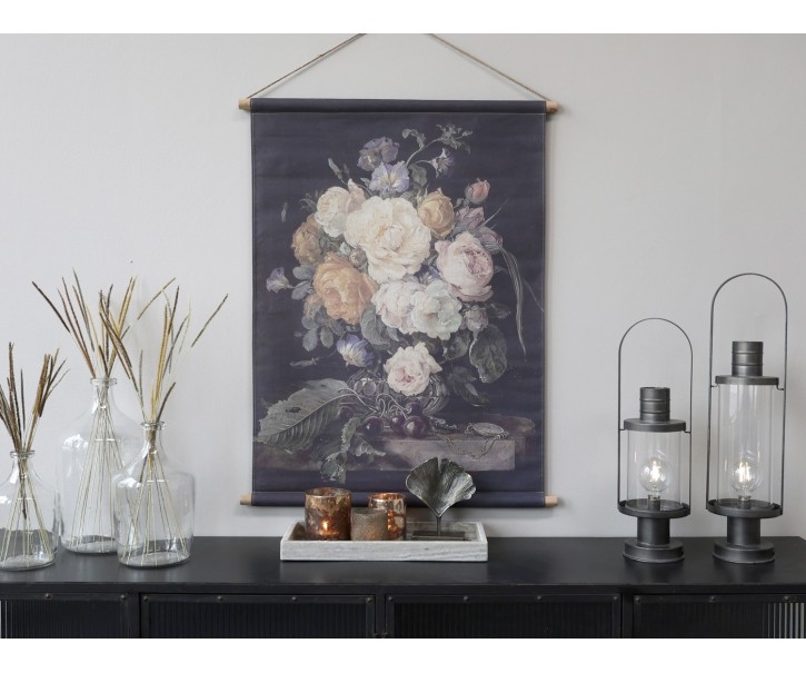 Nástěnná vintage mapa s květy Floral print - 76*97 cm Chic Antique
