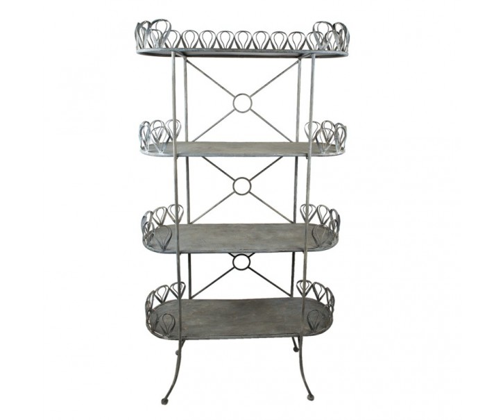 Šedý kovový retro stojan na květiny Storage rack - 91*36*168 cm Clayre & Eef