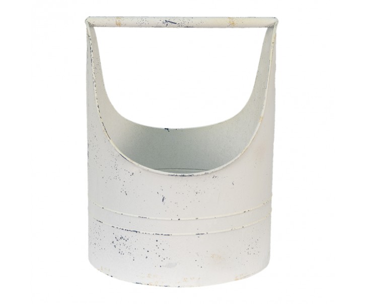Béžový antik plechový obal na květináč Sivien - 30*29*40 cm Clayre & Eef