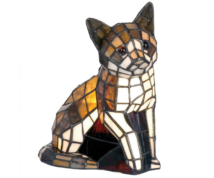 Dekorativní lampa Tiffany kočka - 24*20 cm 1x E14 / max 40w Clayre & Eef