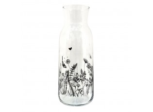 Skleněná karafa s květinami Flora And Fauna - Ø 9*25 cm / 1000 ml