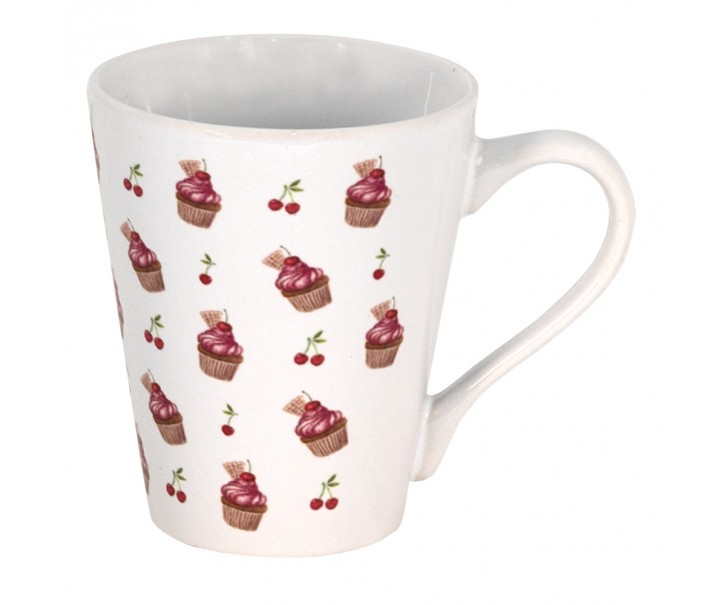 Keramický hrnek s dortíčky Cherry Cupcake - Ø 9*10 cm / 300 ml Clayre & Eef