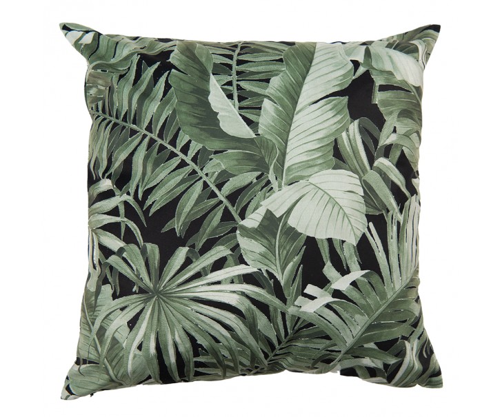 Povlak na polštář se zelenými palmovými listy - 45*45 cm Clayre & Eef