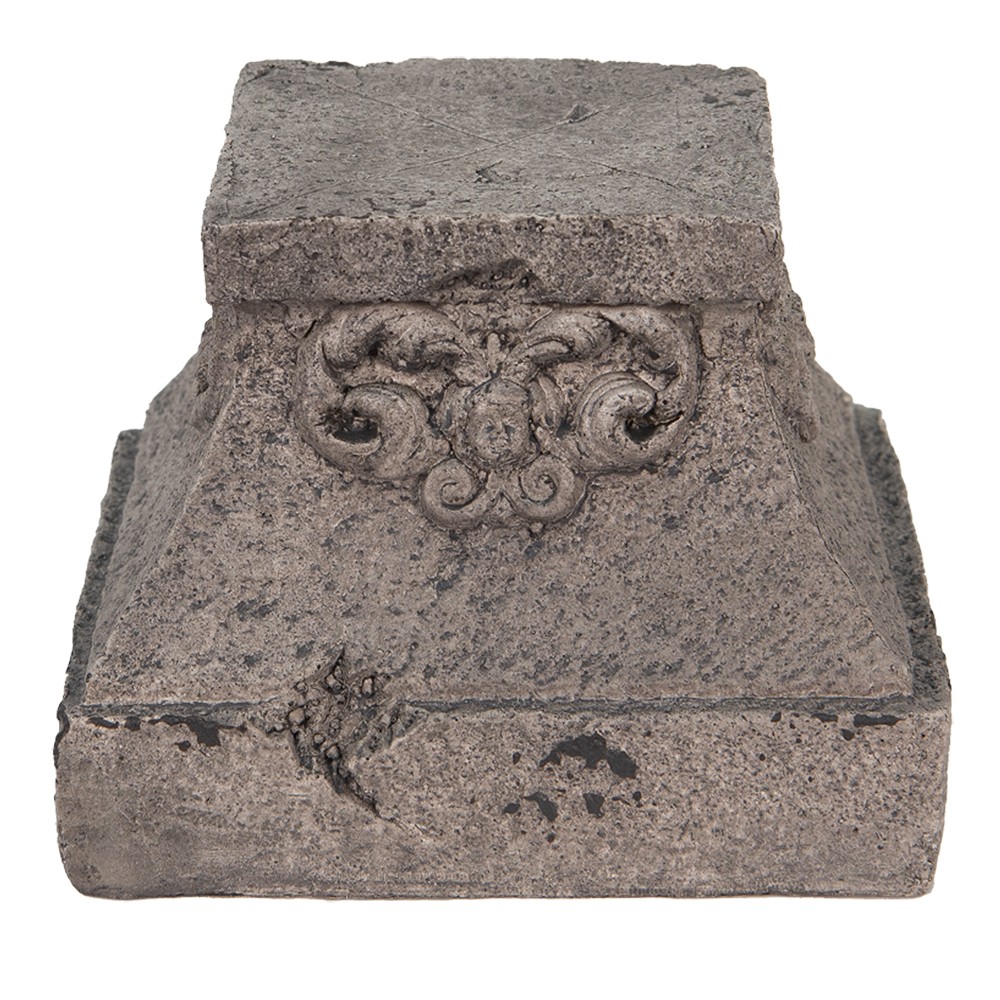 Šedý dekorační podstavec pod květiny - 18*18*14 cm