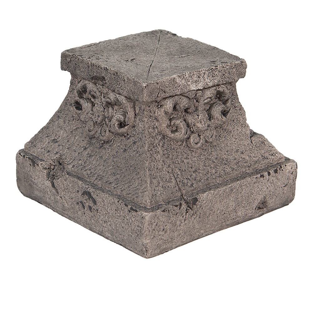 Šedý dekorační podstavec pod květiny nebo dekorace - 18*18*14 cm Clayre & Eef Šedý dekorační podstavec pod květiny nebo dekorace - 18*18*14 cm Clayre & Eef