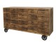 Dřevěná komoda na kolečkách se šuplíčky Offile - 156*39*83cm Chic Antique
