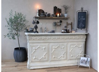 Krémový antik barový pult Vintage desk - 217*76*118 cm