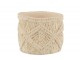 Béžový cementový květináč s drhaným vzorem Ibiza Macrame - Ø11*10 cm J-Line by Jolipa