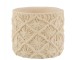 Béžový cementový květináč s drhaným vzorem Ibiza Macrame - Ø18*17 cm J-Line by Jolipa