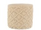 Béžový cementový květináč s drhaným vzorem Ibiza Macrame - Ø23*21 cm J-Line by Jolipa