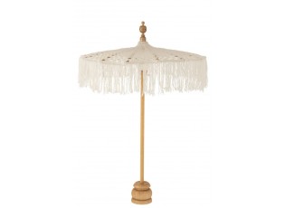 Přírodní drhaný slunečník na stůl Macrame - ∅65*95 cm