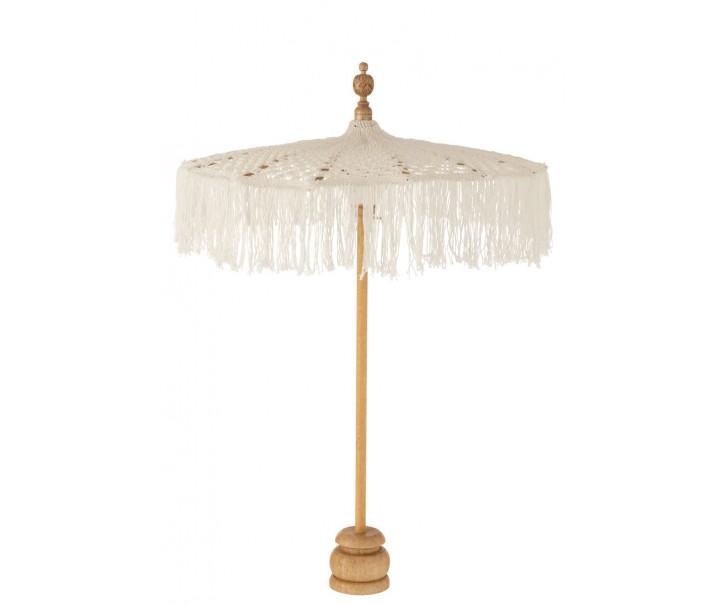 Přírodní drhaný slunečník na stůl Macrame - ∅65*95 cm J-Line by Jolipa