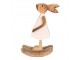 Dřevěná dekorace králíčí dívka v šatičkách M - 14*7*25 cm Clayre & Eef