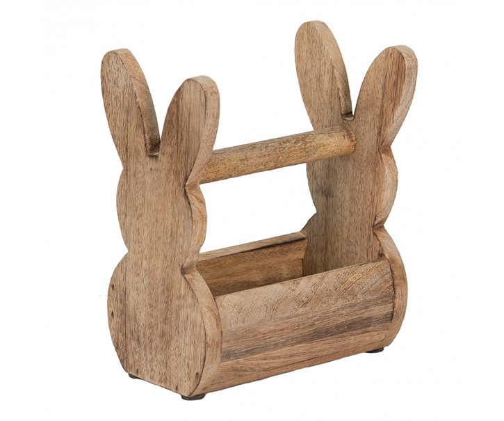 Dřevěná přepravka s králíčkem Rabbit wood - 16*12*25 cm Clayre & Eef