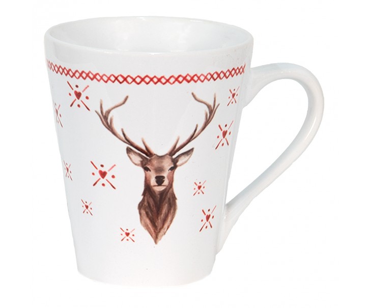 Keramický hrnek s jelenem Cosy Lodge - 13*9*11 cm / 300 ml Clayre & Eef
