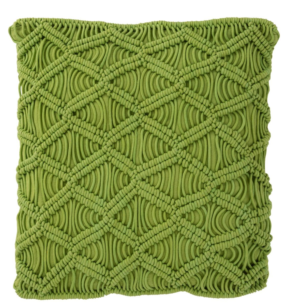 Pistáciově zelený polštář s výplní Macrame - Ø 45*10 cm