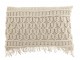 Bílý polštář s drhaným vzorem Macramé Cosy - 60*15*40 cm J-Line by Jolipa