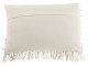 Bílý polštář s drhaným vzorem Macramé Cosy - 60*15*40 cm J-Line by Jolipa