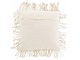 Přírodně bílý polštář s drhaným vzorem Macramé Cosy - 50*12*50 cm J-Line by Jolipa