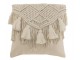 Přírodní polštář s drhaným vzorem a střapci Macramé Cosy - 45*17*45 cm J-Line by Jolipa