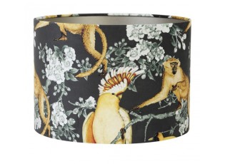 Černé sametové stínidlo na stolní nebo stojací lampu Jungle - Ø 40* 30cm/ E27