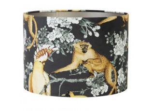 Černé sametové stínidlo na stolní nebo stojací lampu Jungle - Ø 40* 30cm/ E27