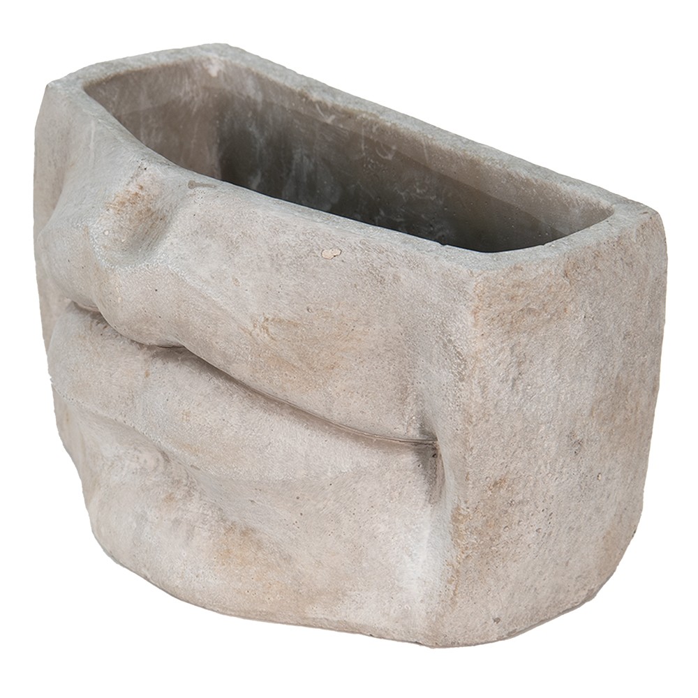 Usměvavý cementový květináč Mouth - 27*16*16 cm Clayre & Eef Usměvavý cementový květináč Mouth - 27*16*16 cm Clayre & Eef