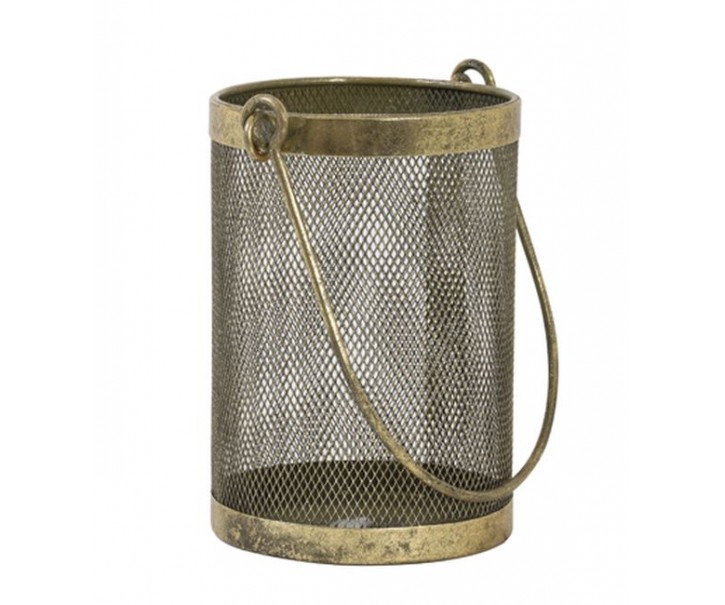 Bronzová antik kovová lucerna Tempan - Ø 10*14 cm Light & Living