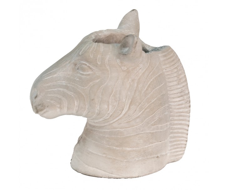 Cementový květináč v designu hlavy zebry - 16*10*15 cm Clayre & Eef