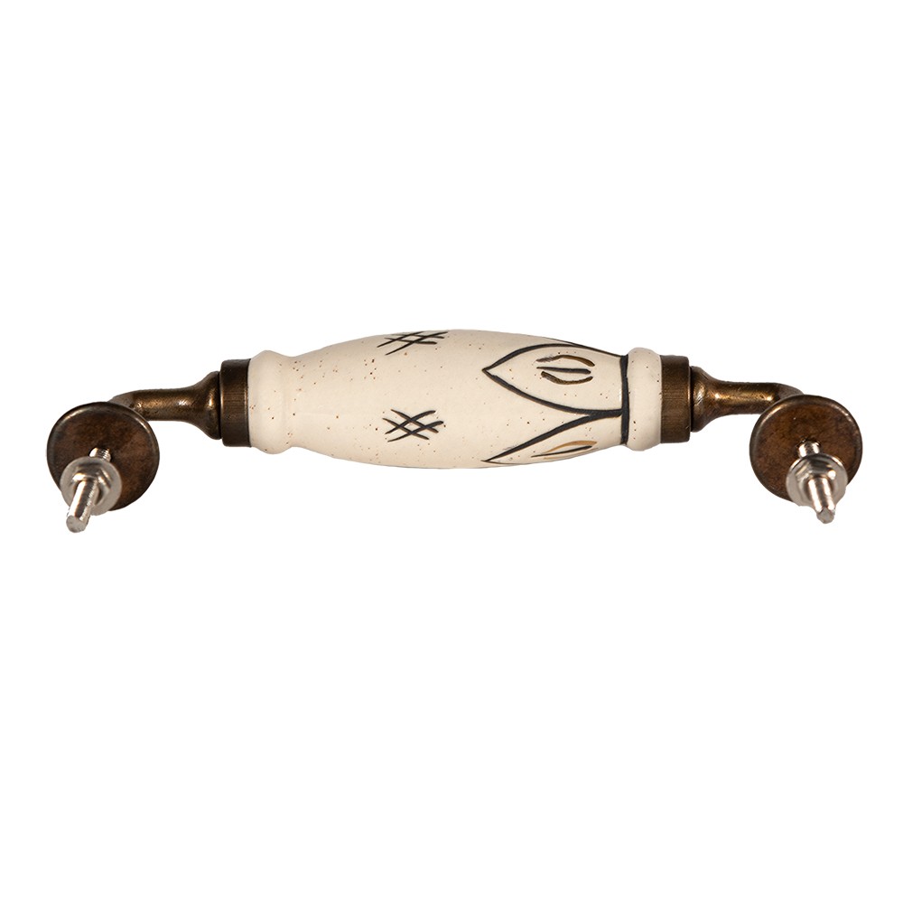 Nábytková úchytka / madlo s porcelánovým zdobením Mavita - 17*5*3 cm Clayre & Eef Nábytková úchytka / madlo s porcelánovým zdobením Mavita - 17*5*3 cm Clayre & Eef