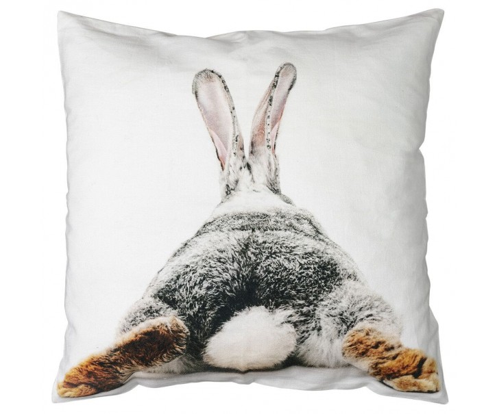 Bílý bavlněný polštář s králíčkem Rabbi legs - 50*15*50cm Mars & More 