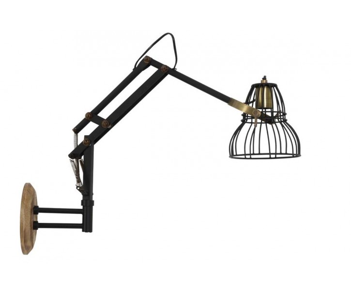 Černo-bronzová kovová nástěnná lampa Jackson antique - 73*18*45 cm/E27/40W Light & Living