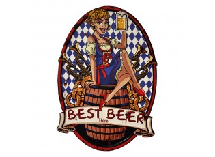 Nástěnná kovová cedule Here Best Beer - 45*1*65 cm