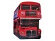 Nástěnná kovová cedule červený patrový autobus - 60*1*80 cm Clayre & Eef