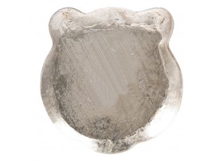 Stříbrná dekorativní miska/talířek v dekoru hlavy tygra Tiger - 19*19*2 cm