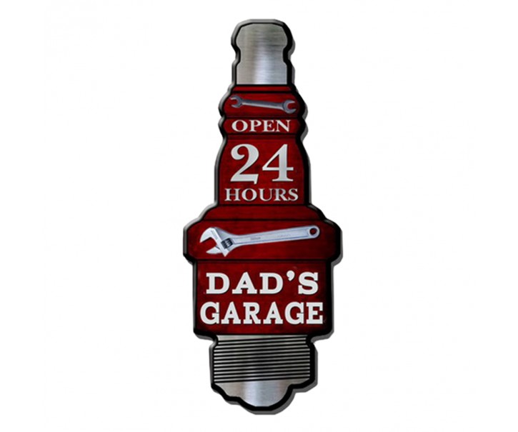 Kovová nástěnná cedule Daďs Garage - 20*1*50 cm Clayre & Eef