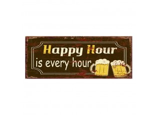 Nástěnná kovová cedule Happy Hour - 50*1*20 cm